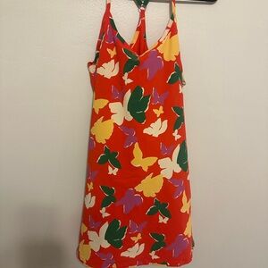 Outdoor Voices Red and Green Patterned Top